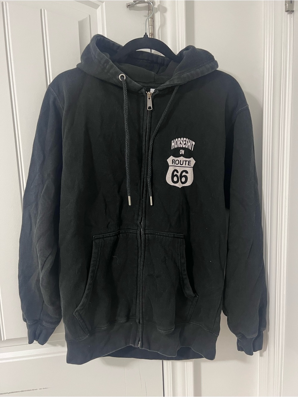 The Garden - Route 66 Graphic Zip-Up Hoodie - Black